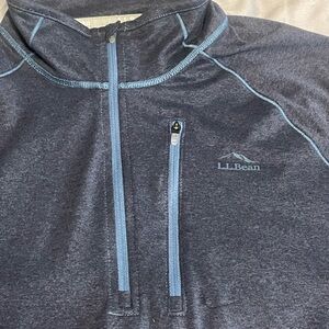 LL Bean Navy Blue Pullover with Zip Pocket